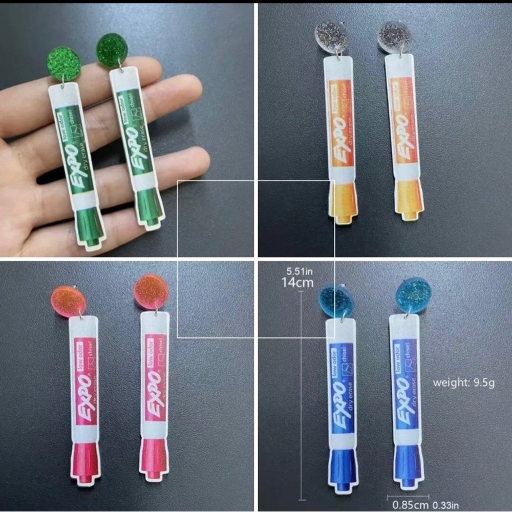 Handmade Glitter Expo Earrings - Sparkle with Style (Multiple Colors)
